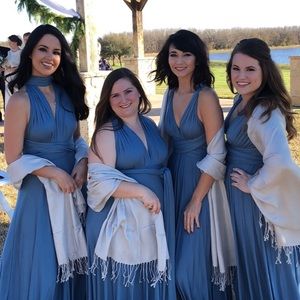 Lulu’s Tricks of the Trade Maxi Dress- slate blue